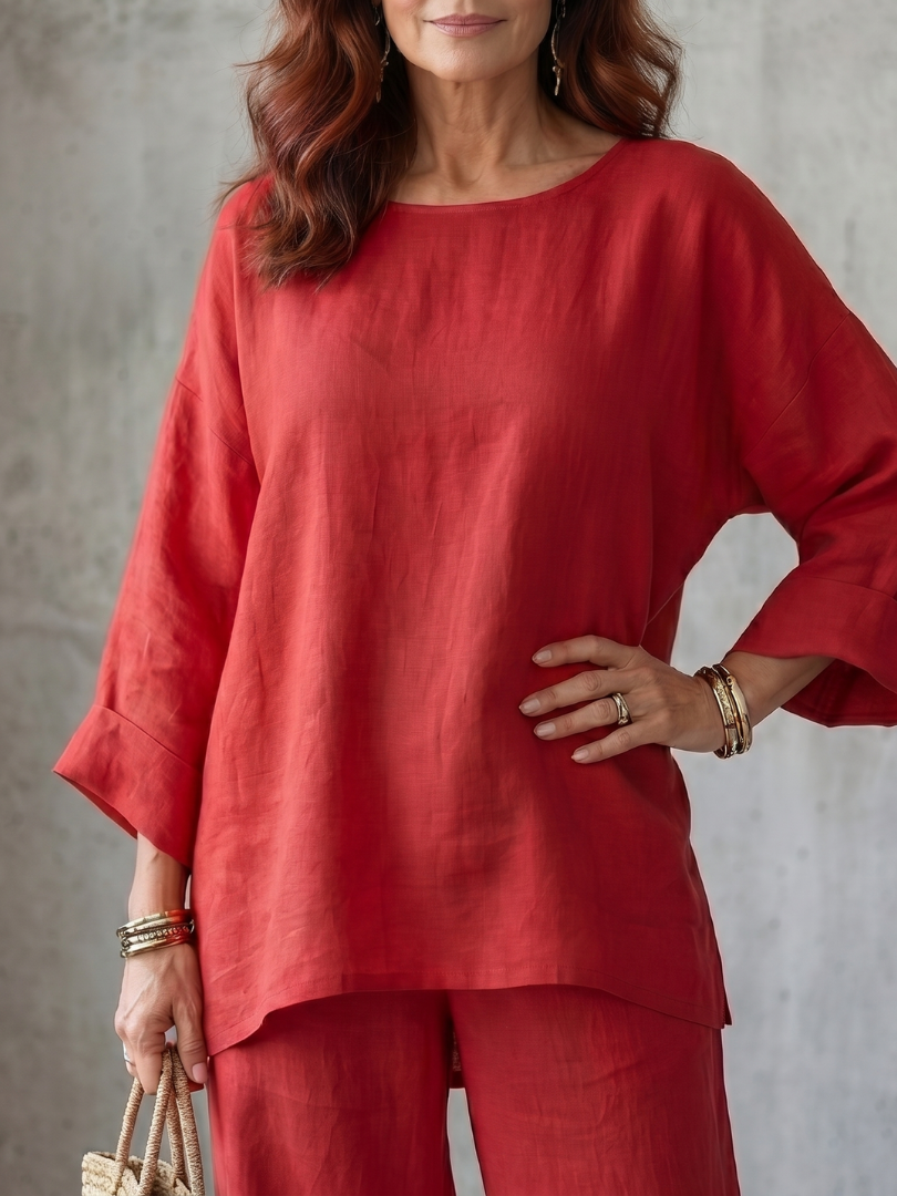 Prue | Set aus übergroßer Tunika und Hose mit weitem Bein