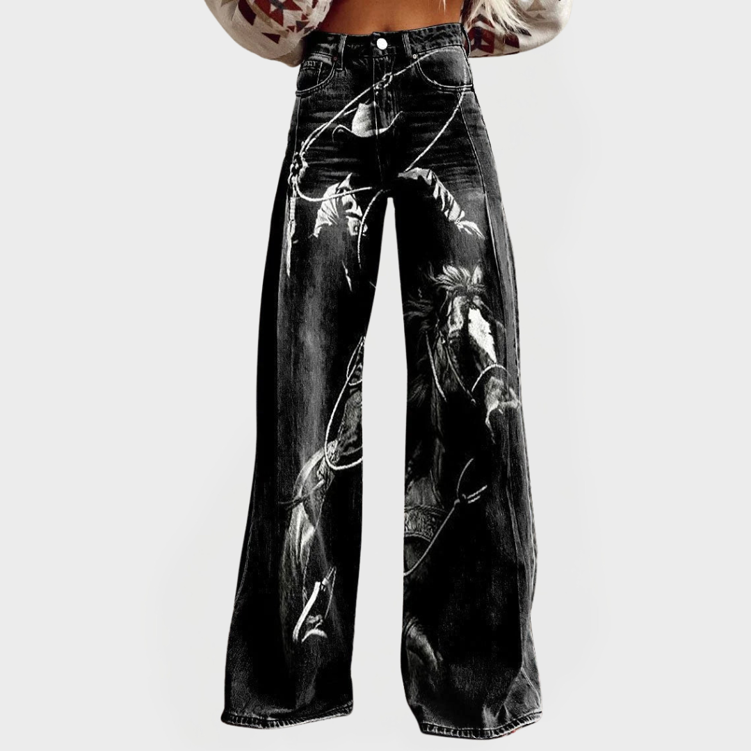 Stylische bequeme Jeans mit Muster