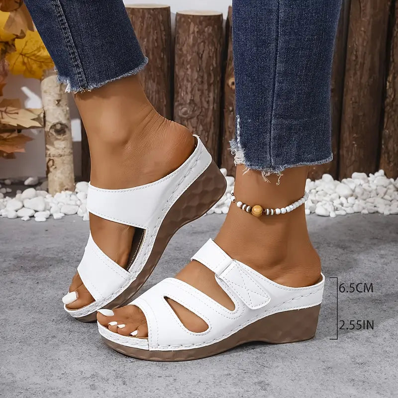Rowella™ - Elegante Keilabsatz-Sandalen mit verstellbarem Knöchelriemen