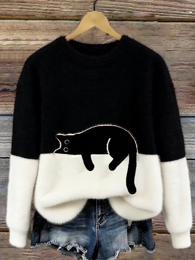 Luna | Damen-Sweatshirt mit Katzenprint