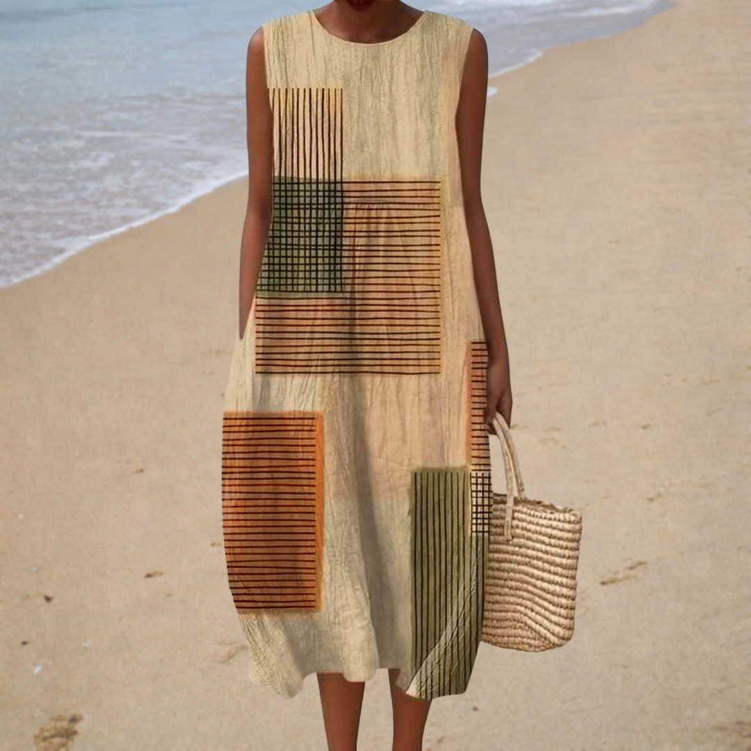 Aurélie | Grafisches Midi-Kleid