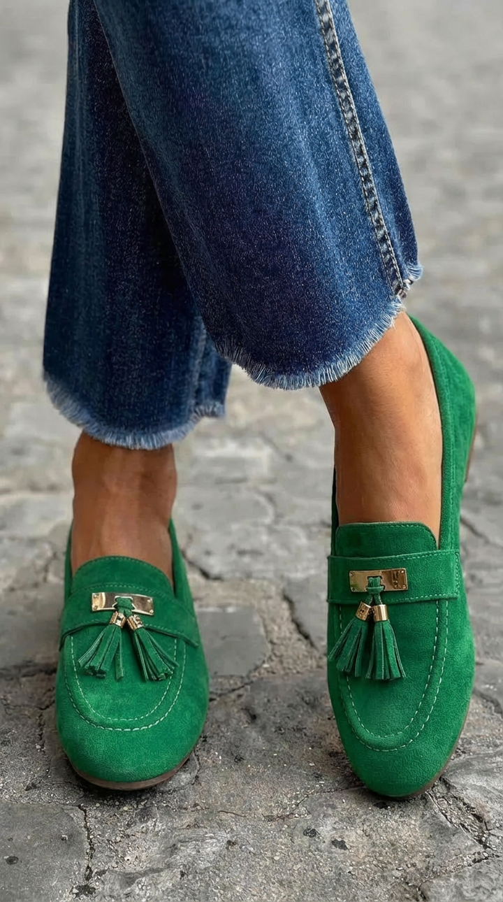 Racheli™ | Klassische Loafer aus Wildleder mit Quasten