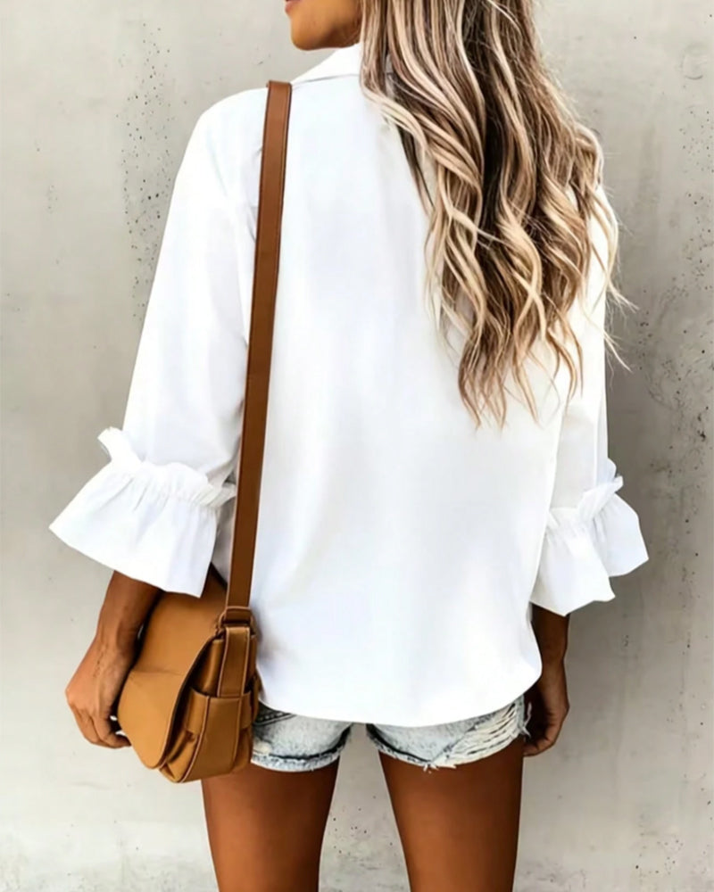 Unifarbenes Hemd mit Brusttasche, Freizeitmodell