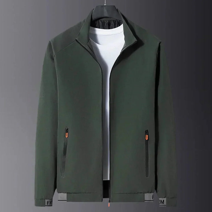 Mateo - winddichte schwarze Herren-Zwischenjacke mit Stehkragen