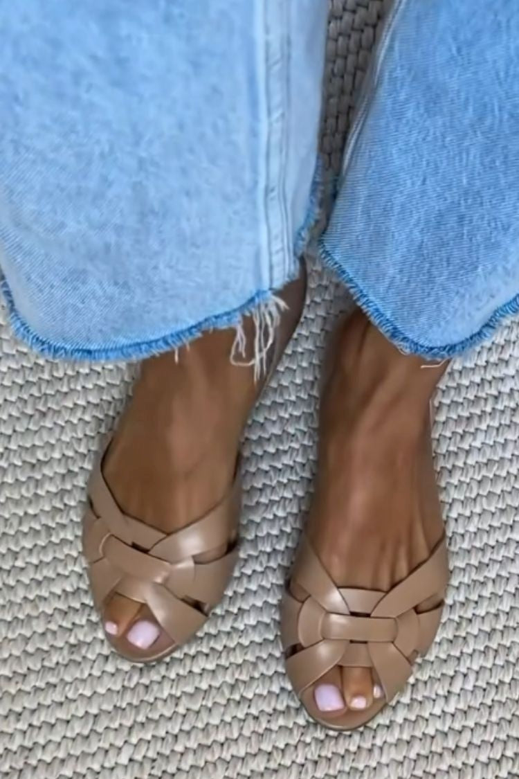 Flache Espadrilles mit offener Spitze