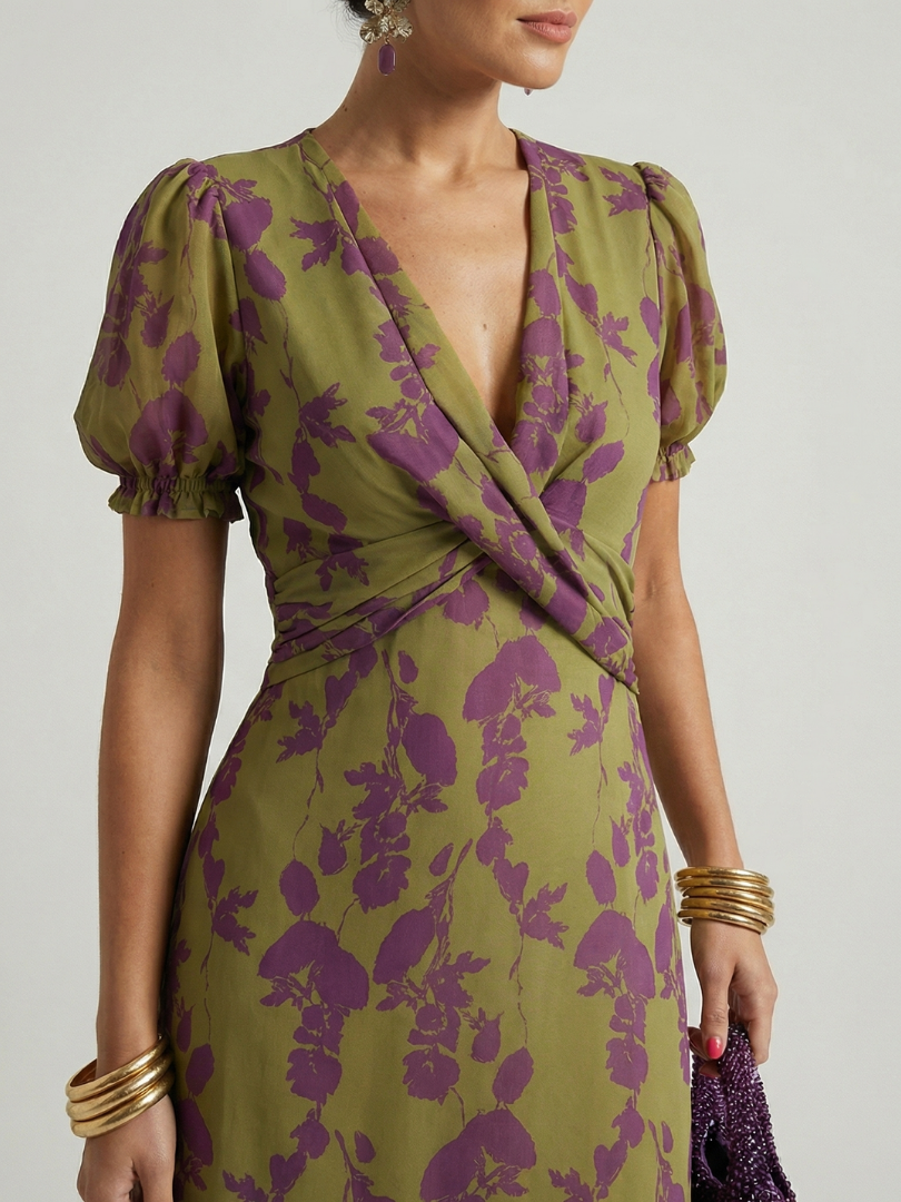 Virel | Entspanntes Midikleid mit Blumenmuster