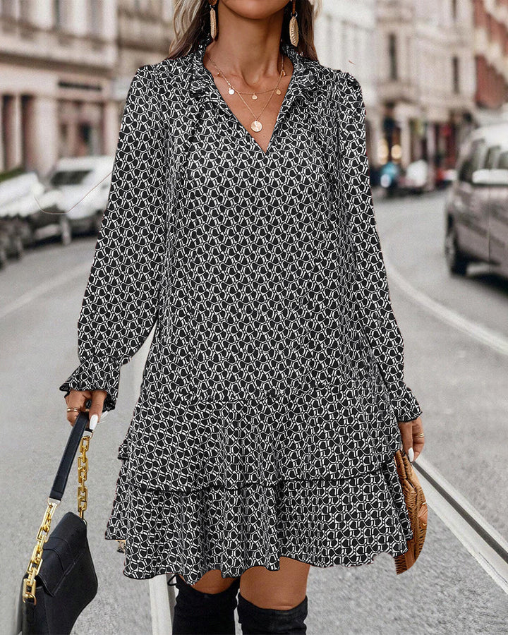 Lavinia™ – bedrucktes Langarmkleid