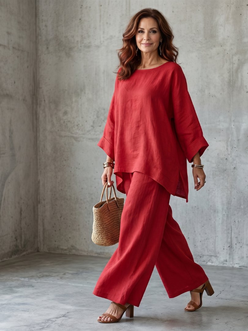 Prue | Set aus übergroßer Tunika und Hose mit weitem Bein