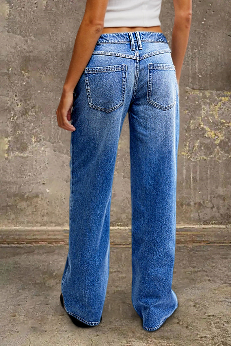 Denvara | Straight Cut Mid Rise Jeans