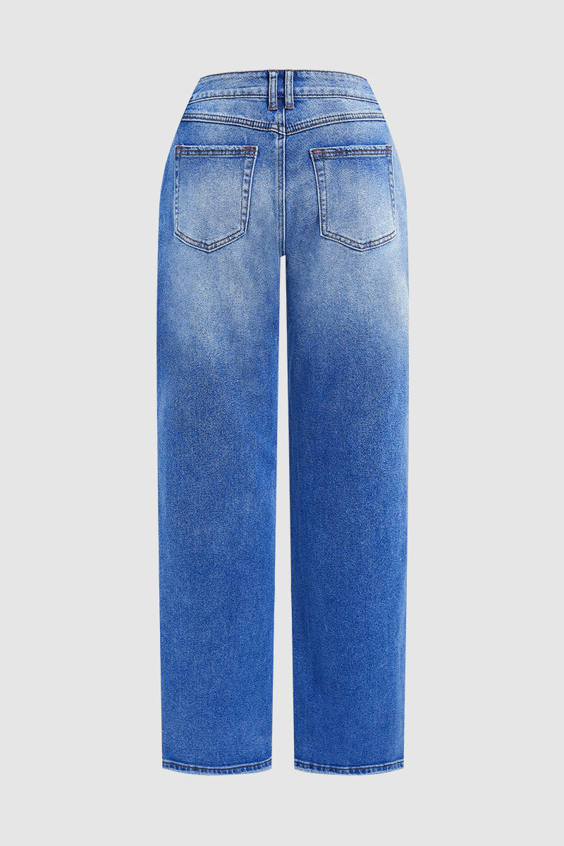 Denvara | Straight Cut Mid Rise Jeans