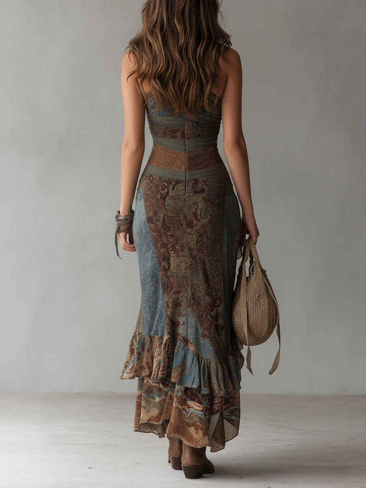 Truus | Vintage Floral Maxikleid