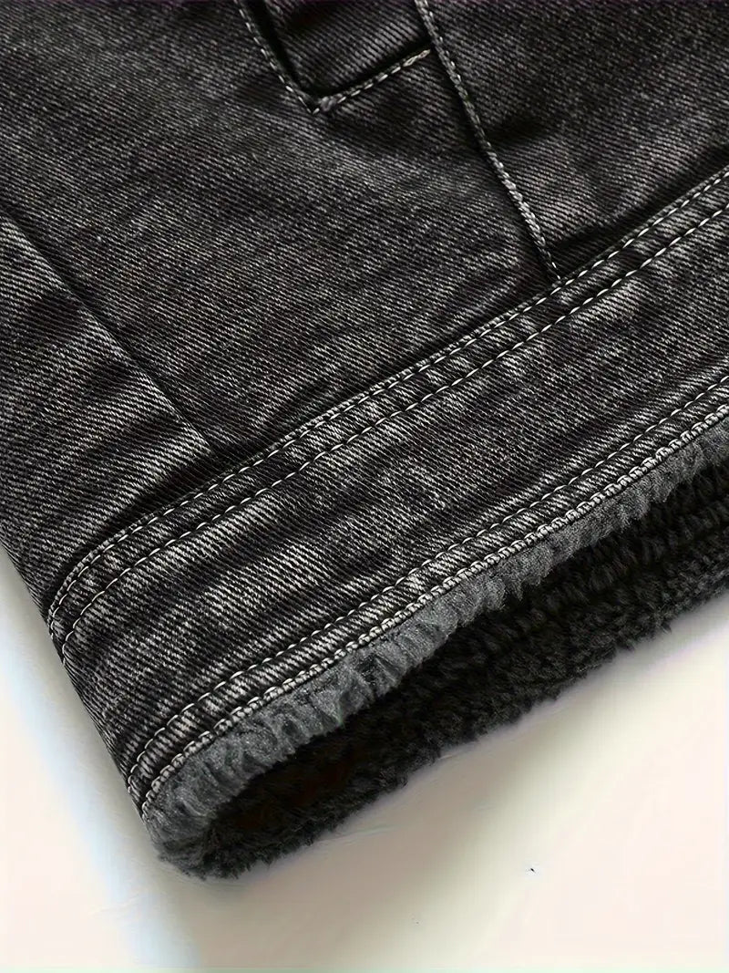Geoffroy – Vintage-Denimjacke mit Fleecefutter