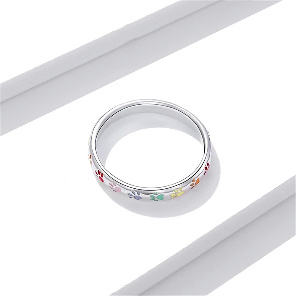 Ring aus Sterlingsilber mit pfötchenförmigem Muster