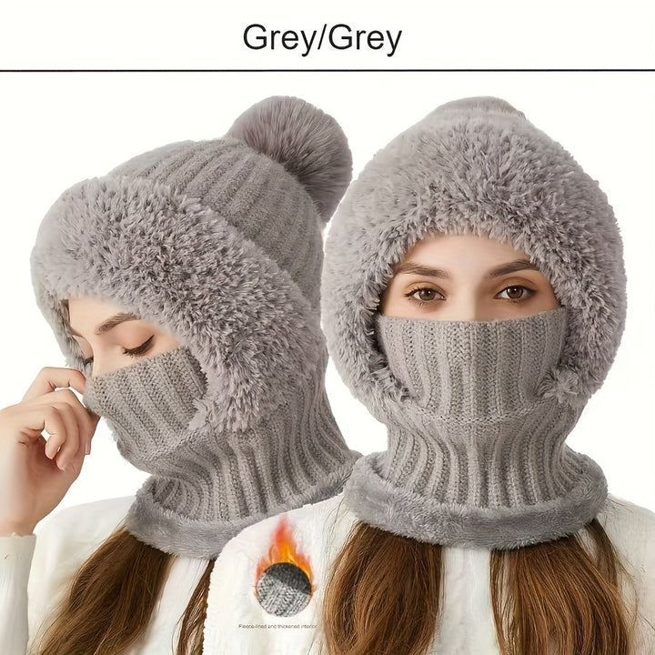 Emmerie – Gestrickte Mütze mit Nackenschutz (1+1 Gratis)