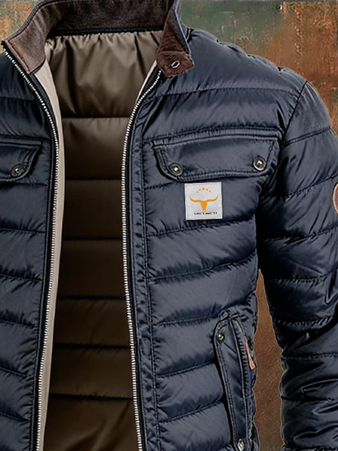 Roman – Gesteppte Lederjacke mit Reissverschluss