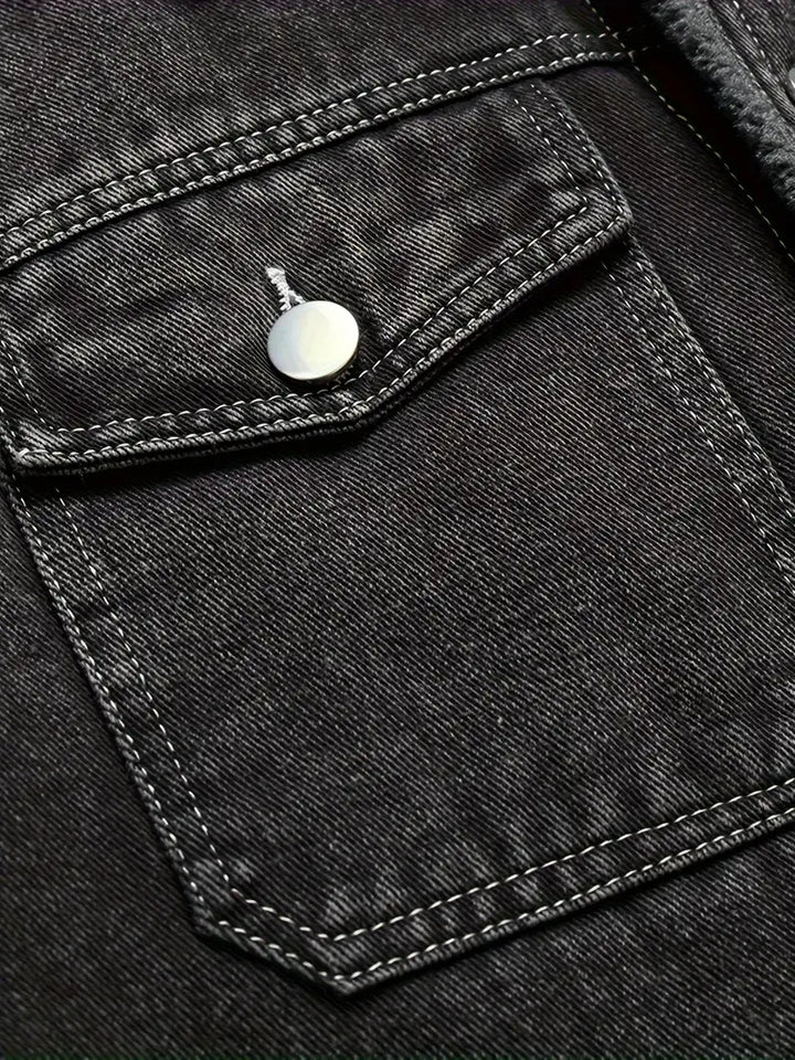 Geoffroy – Vintage-Denimjacke mit Fleecefutter