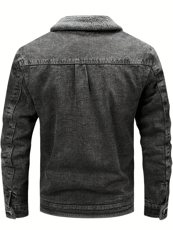 Geoffroy – Vintage-Denimjacke mit Fleecefutter