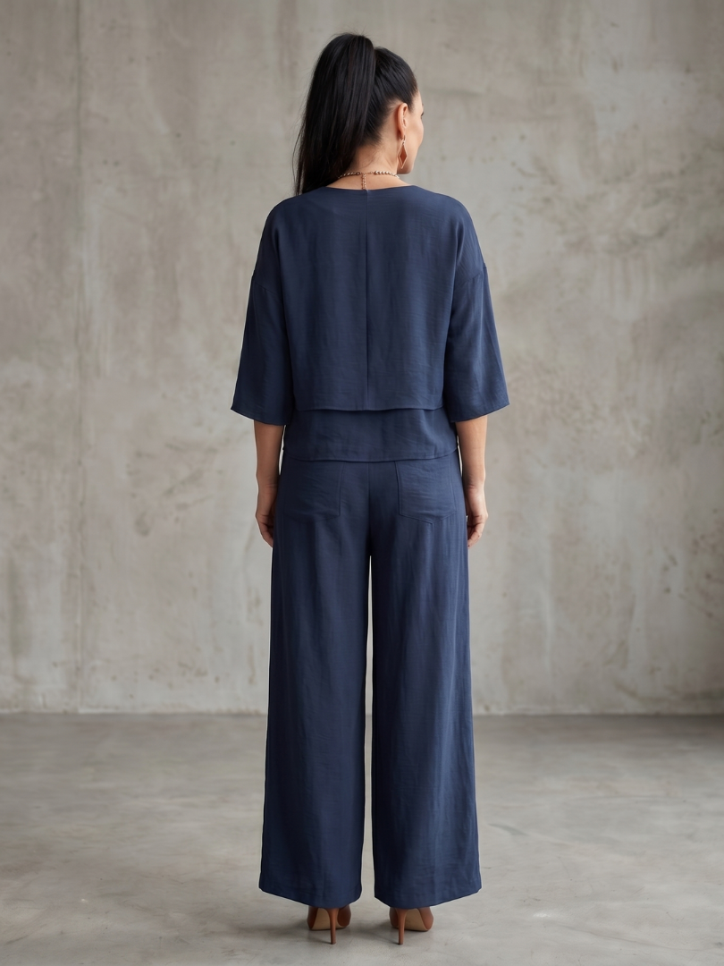 River | Set aus mehrlagigem Oberteil und Hose mit weitem Bein