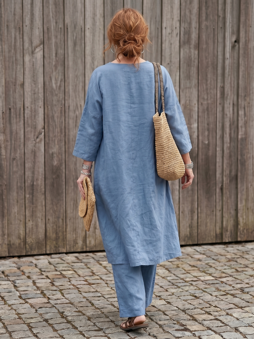 Onyx | Set aus locker sitzendem Tunika-Oberteil und Hose mit weitem Bein