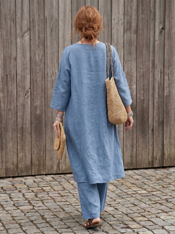 Onyx | Set aus locker sitzendem Tunika-Oberteil und Hose mit weitem Bein