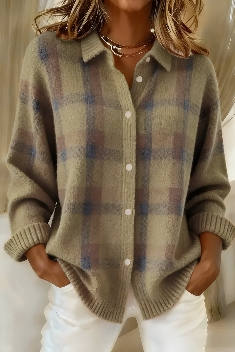 Tesa™ | Kariert Gestrickter Cardigan – Retro &amp; Bequem