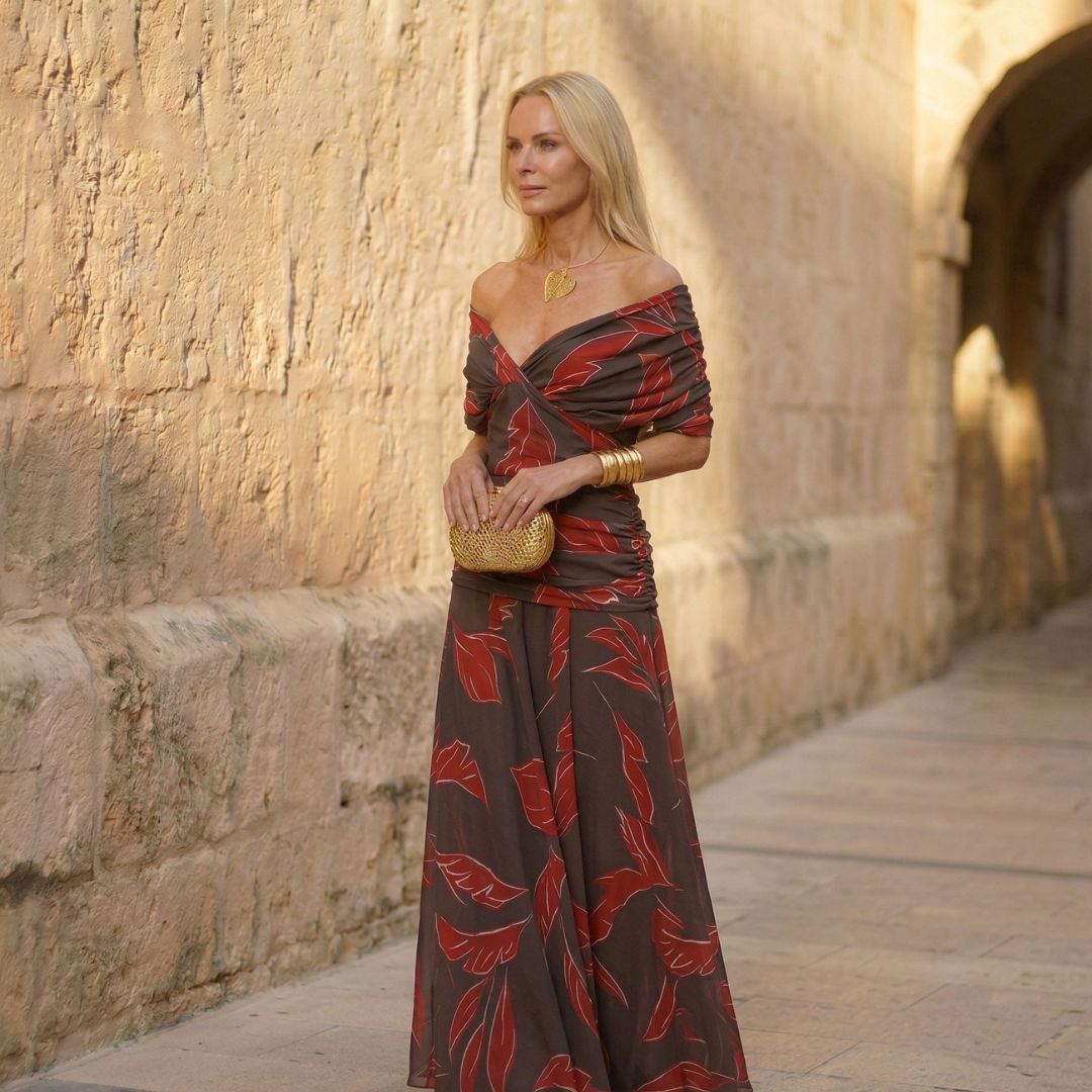Mohn | Elegantes Kleid mit Blättern
