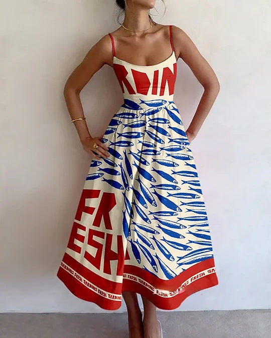 Winslowe | Coastal Art Midi-Kleid