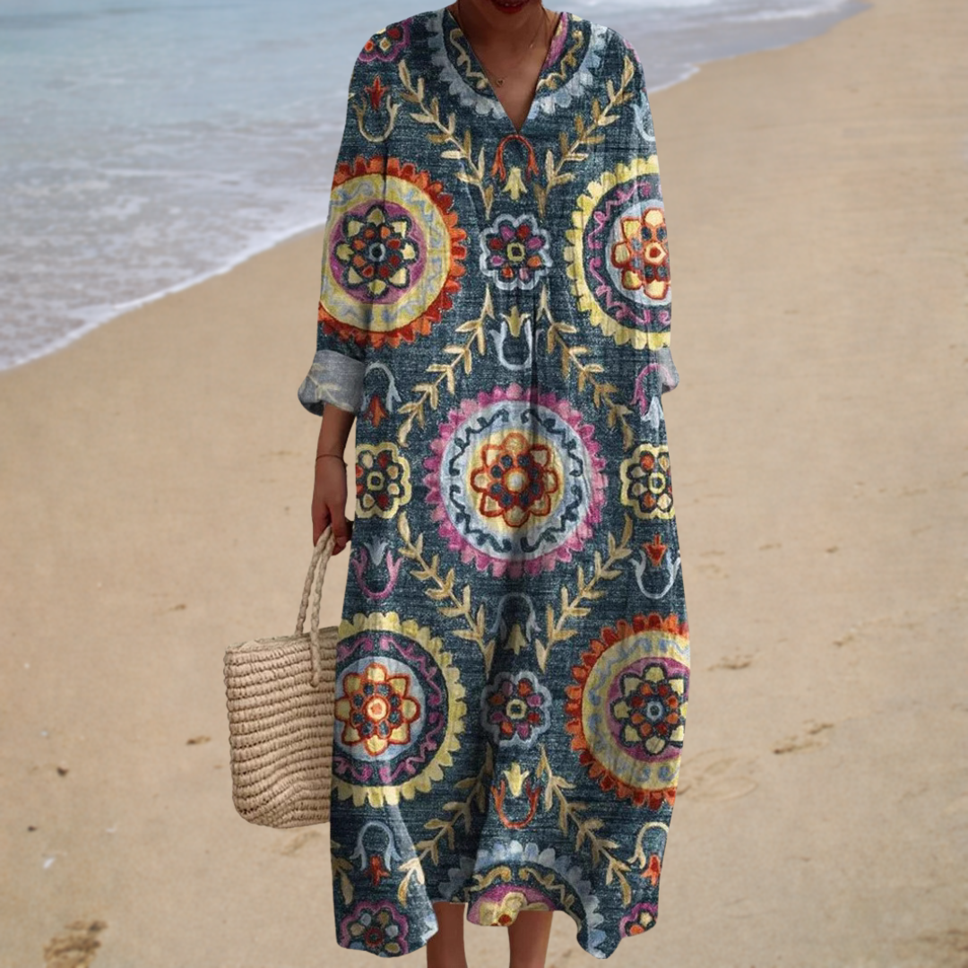 Gabrielle | Langes Kleid mit böhmischen Motiven