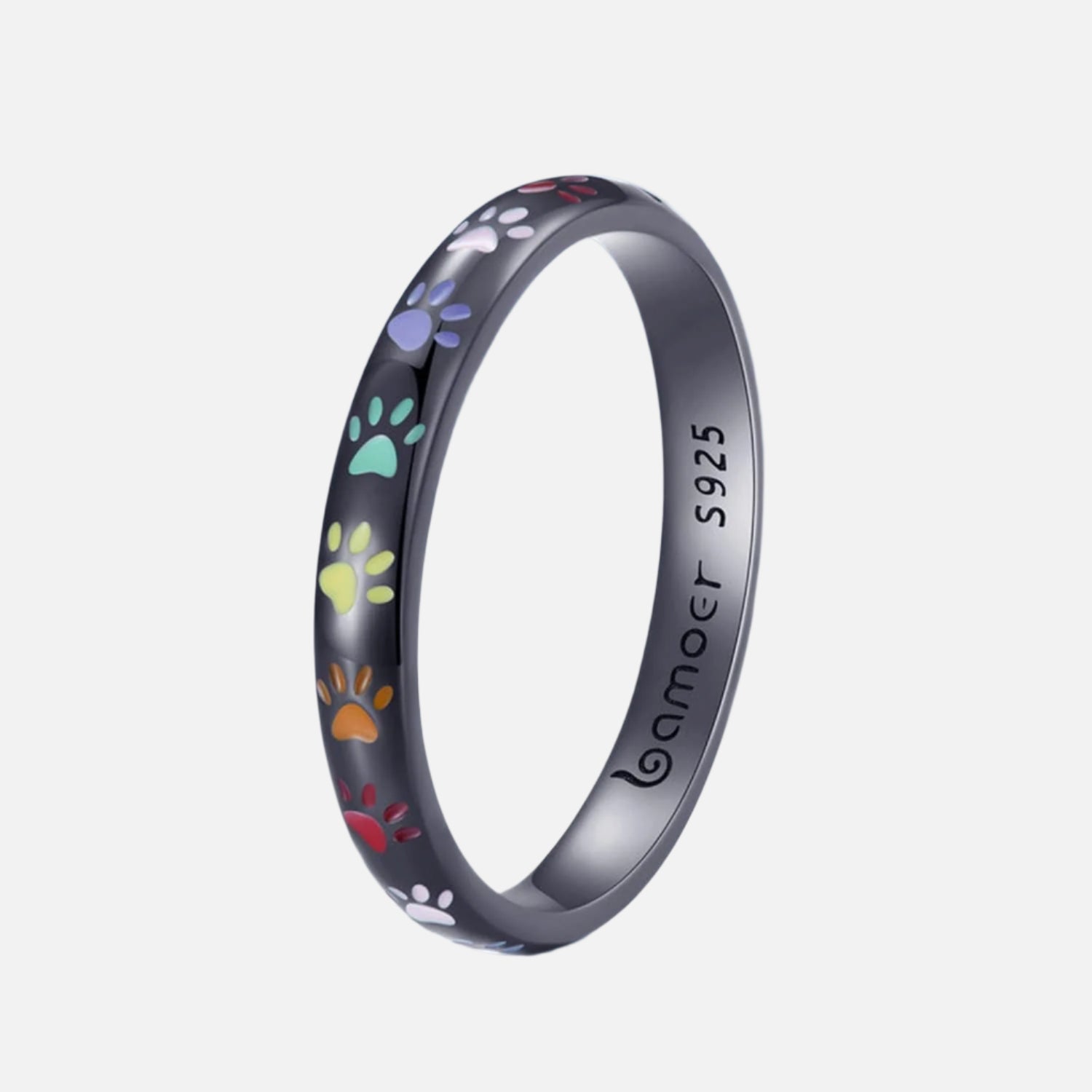 Ring aus Sterlingsilber mit pfötchenförmigem Muster