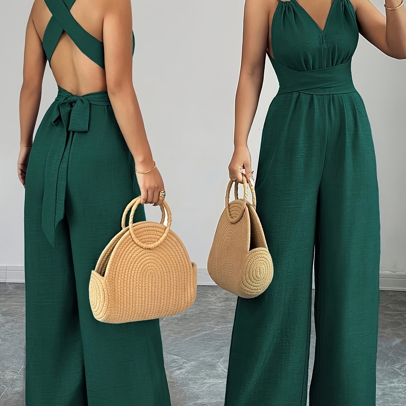 Emily | Eleganter Jumpsuit aus Leinen und Baumwolle