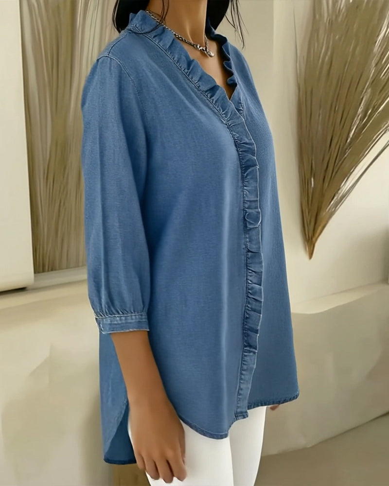 Elvaria™ – Elegante Bluse mit Rüschendetails