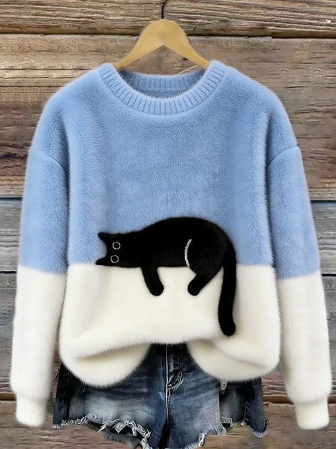 Luna | Damen-Sweatshirt mit Katzenprint