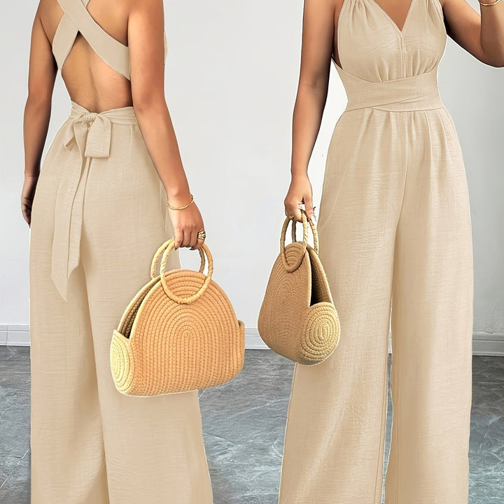 Emily | Eleganter Jumpsuit aus Leinen und Baumwolle