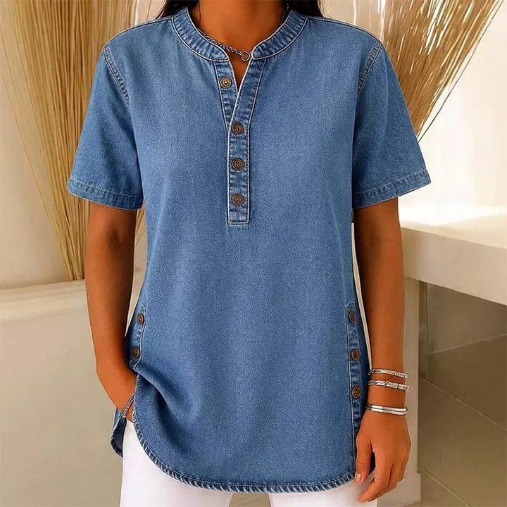 Yrsa – Luftiges Denimtop mit Knöpfen
