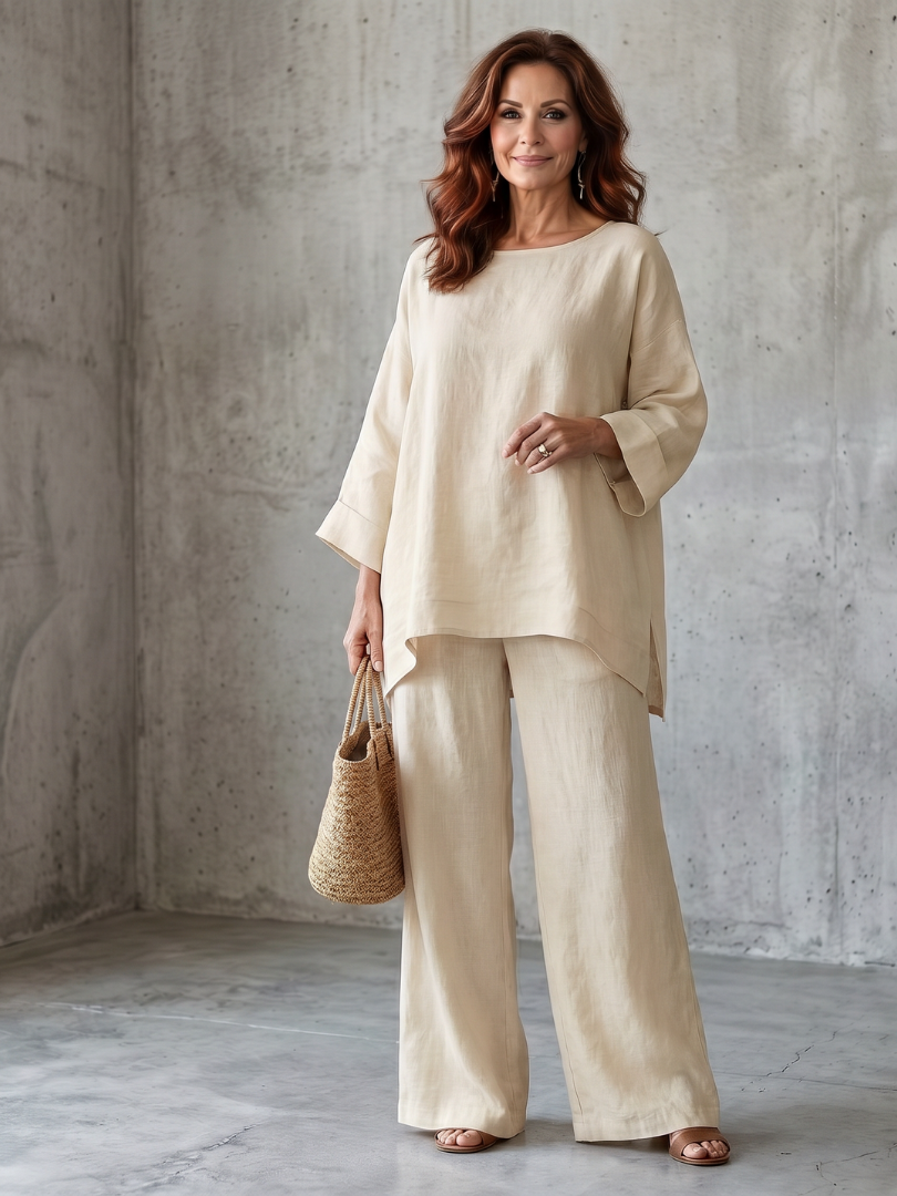 Prue | Set aus übergroßer Tunika und Hose mit weitem Bein