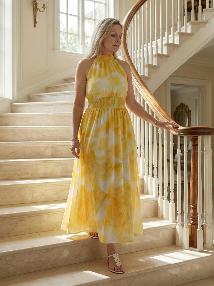 Sylin | Gerafftes Midikleid mit Halfter
