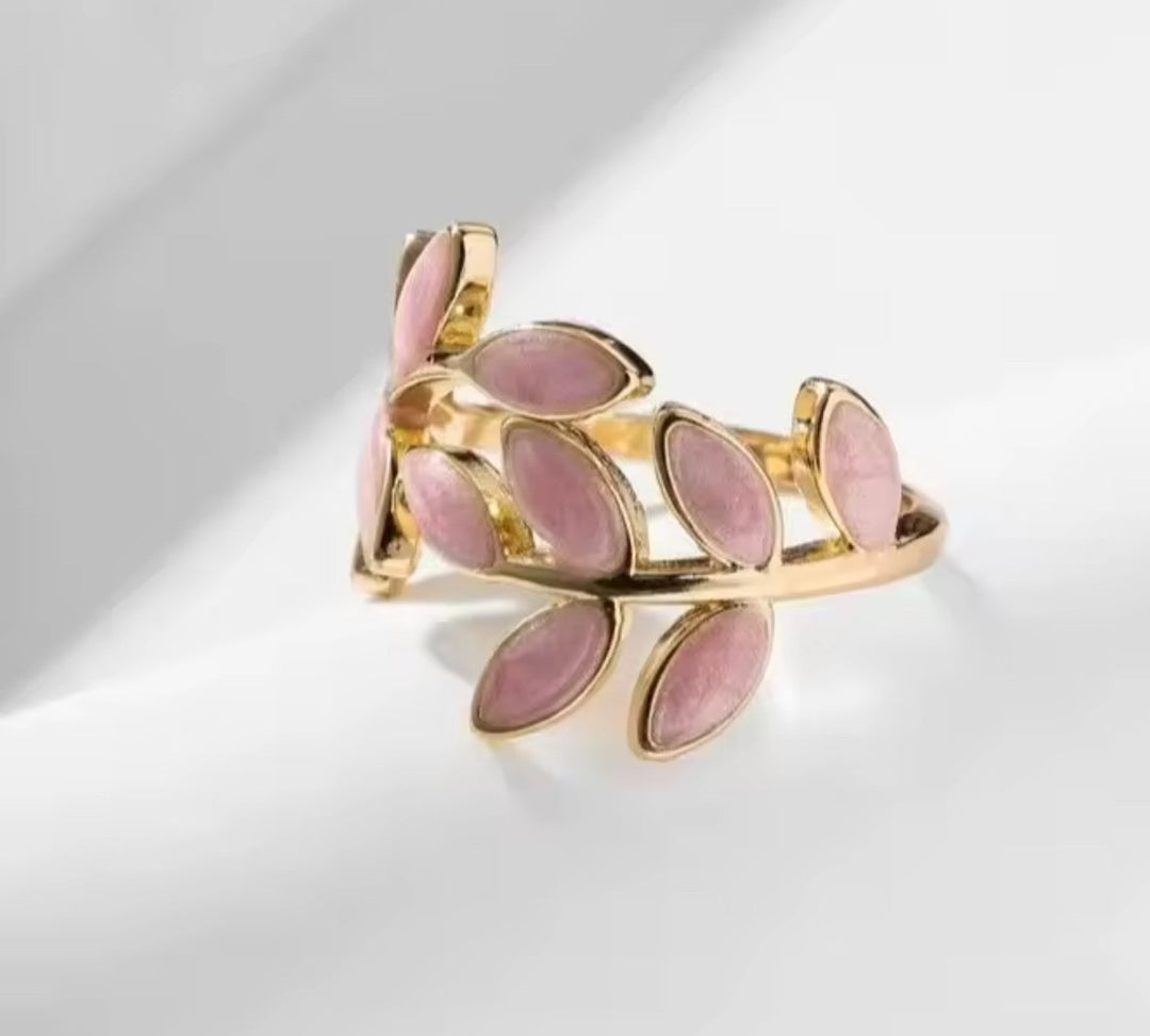 Blattdesign-Ring | Gemeinsam gegen Brustkrebs (1+1 GRATIS)