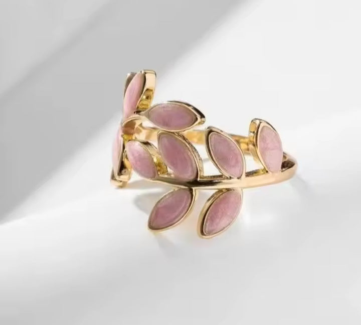 Blattdesign-Ring | Gemeinsam gegen Brustkrebs (1+1 GRATIS)
