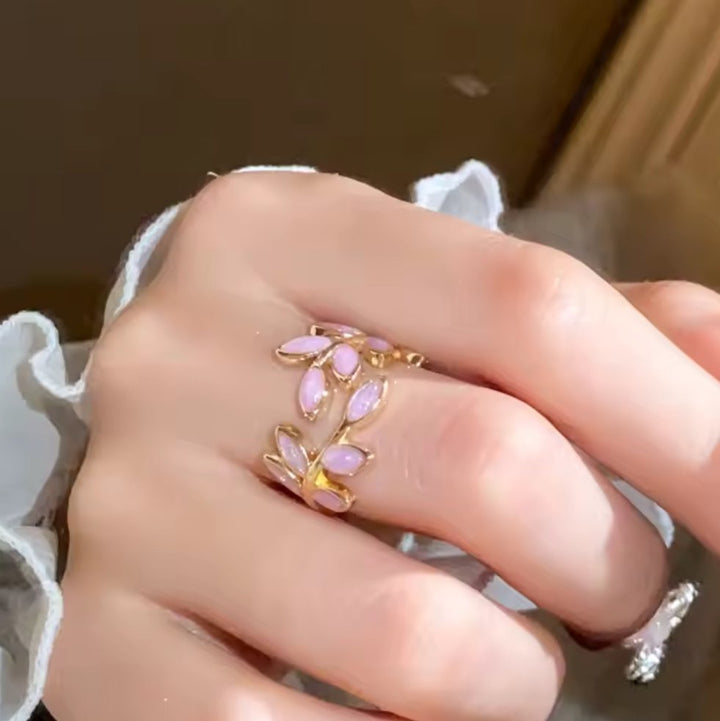 Blattdesign-Ring | Gemeinsam gegen Brustkrebs (1+1 GRATIS)