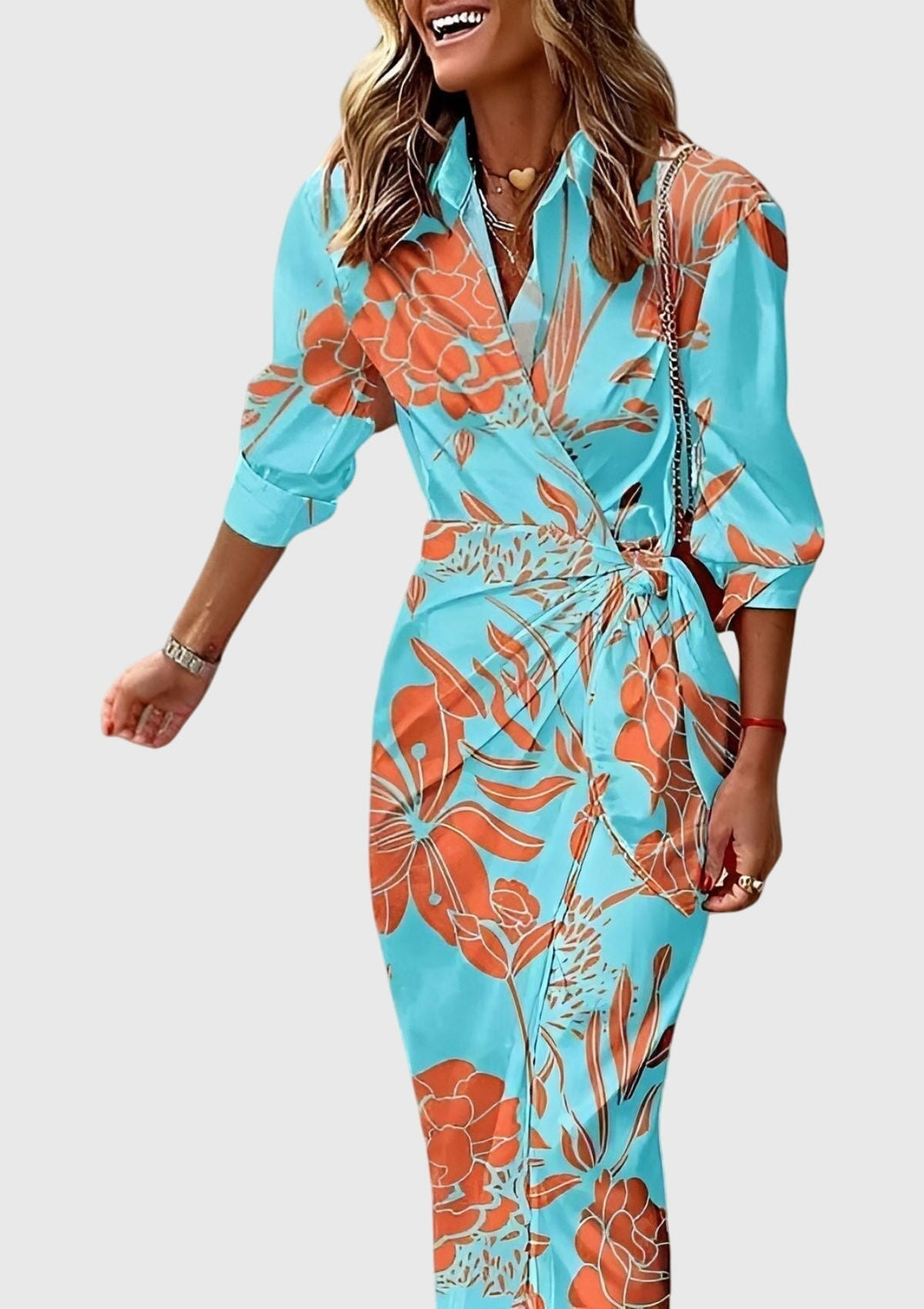 Everly | Elegantes Wickelkleid mit Druck