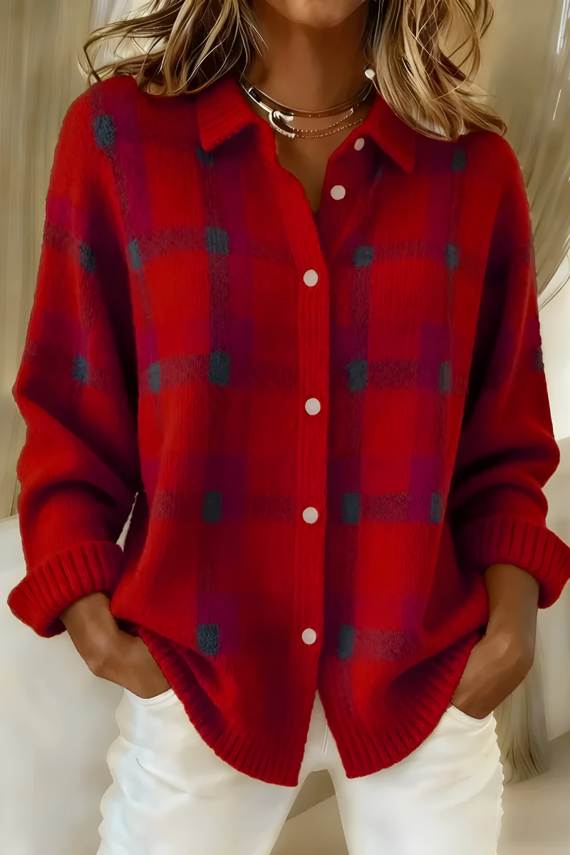Tesa™ | Kariert Gestrickter Cardigan – Retro &amp; Bequem