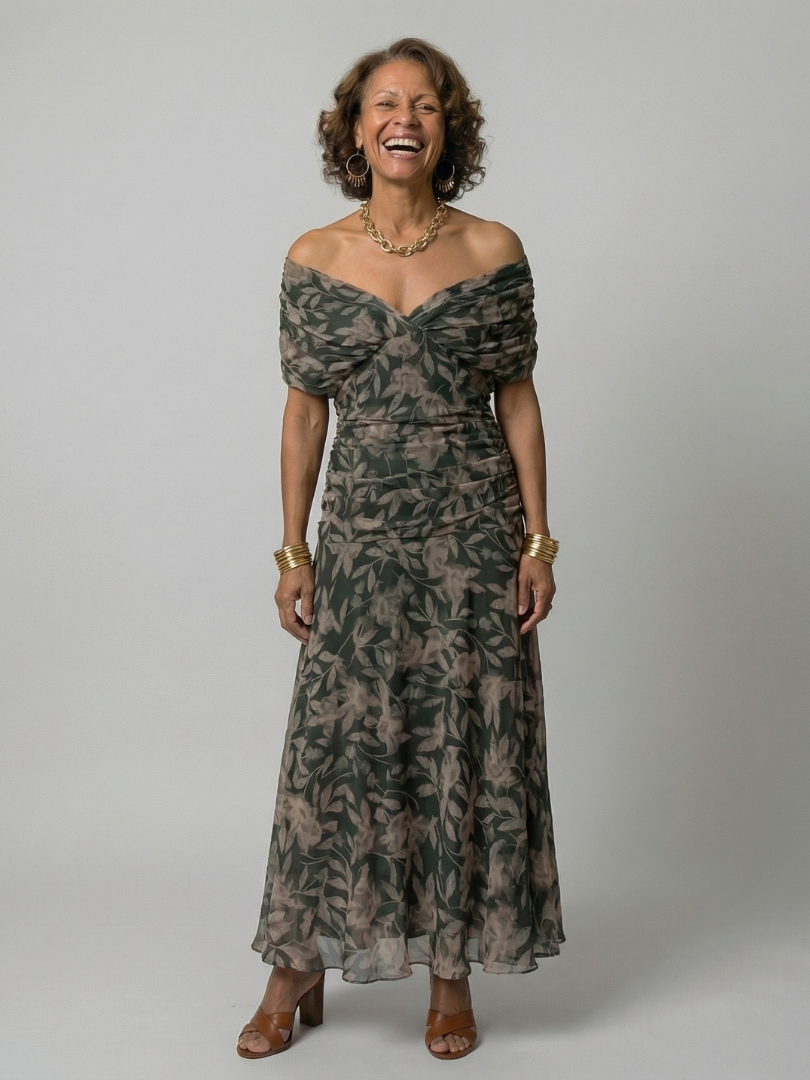Calen | Off-Shoulder-Midi-Kleider mit fließendem Schnitt
