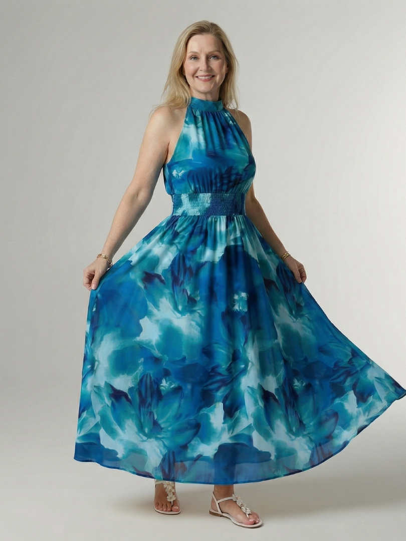 Sylin | Gerafftes Midikleid mit Halfter