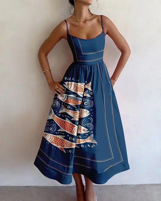 Tinsley | Ocean Tide Midikleid