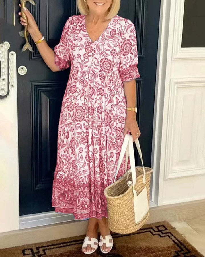 Candice | Elegantes Oberteil mit V-Ausschnitt und Blumenmuster