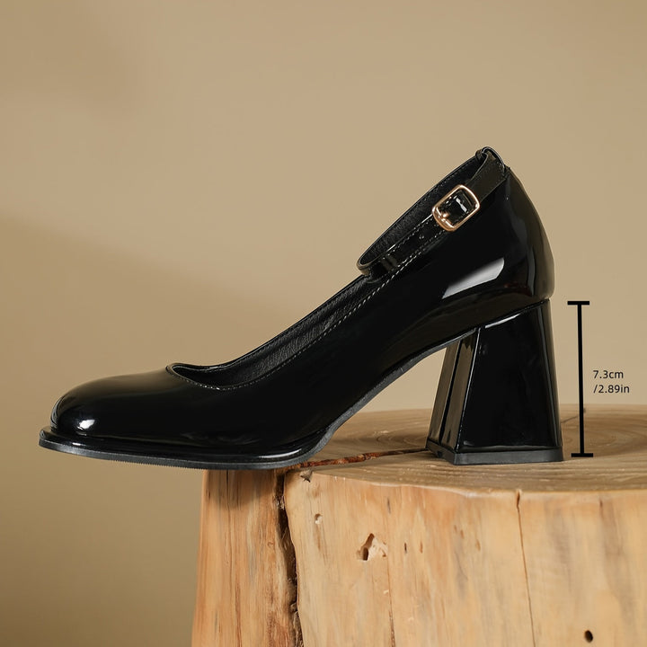 Celeste | Lack Riemchen Heels