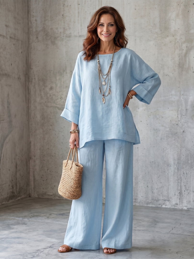 Prue | Set aus übergroßer Tunika und Hose mit weitem Bein