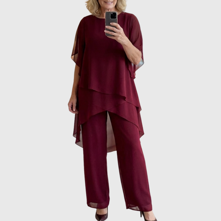 Linda | Set aus drapierten Palazzo-Hosen