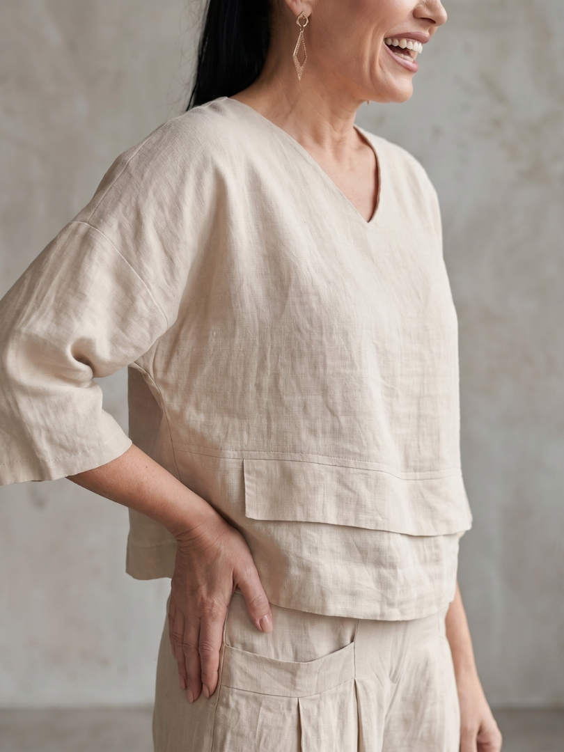 River | Set aus mehrlagigem Oberteil und Hose mit weitem Bein