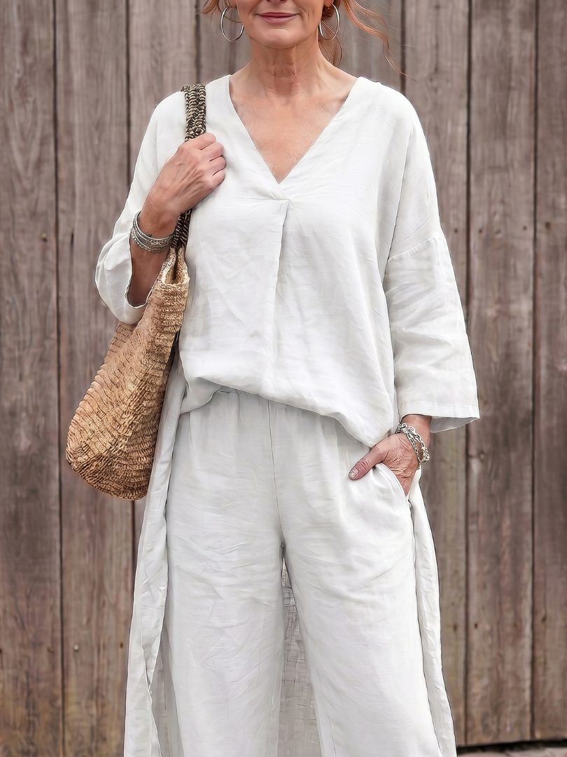 Onyx | Set aus locker sitzendem Tunika-Oberteil und Hose mit weitem Bein